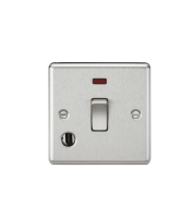 Knightsbridge 20A 1G DP Switch with Neon & Flex Outlet (Brushed Chrome)